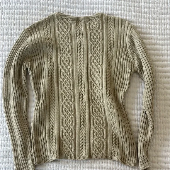 Y2K Vintage GAP Tan Cable Knit Pullover Sweater 100% cotton - Picture 4 of 8